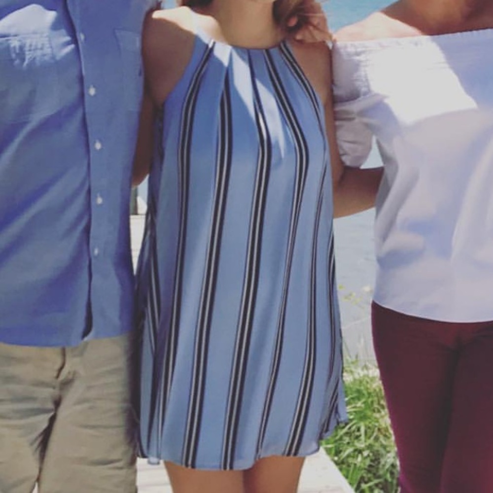 striped blue francesca’s dress